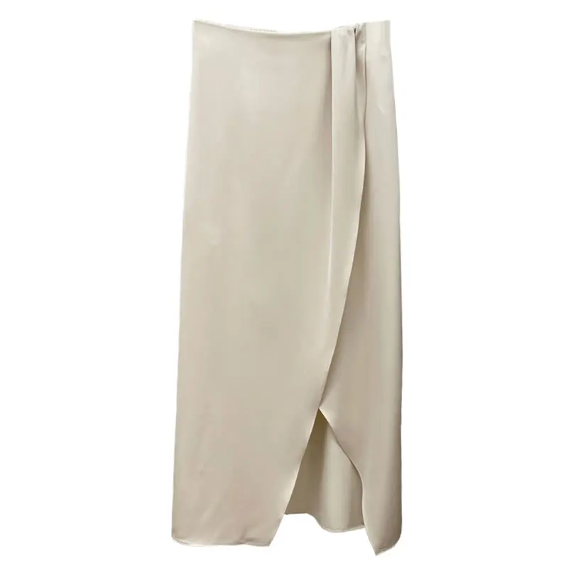 

XITAO Solid Asymmetrical Split Skirts Korea 2021 Summer New Arrival Personality Fashion All Match Casual Buttocks Skirts WMD1019