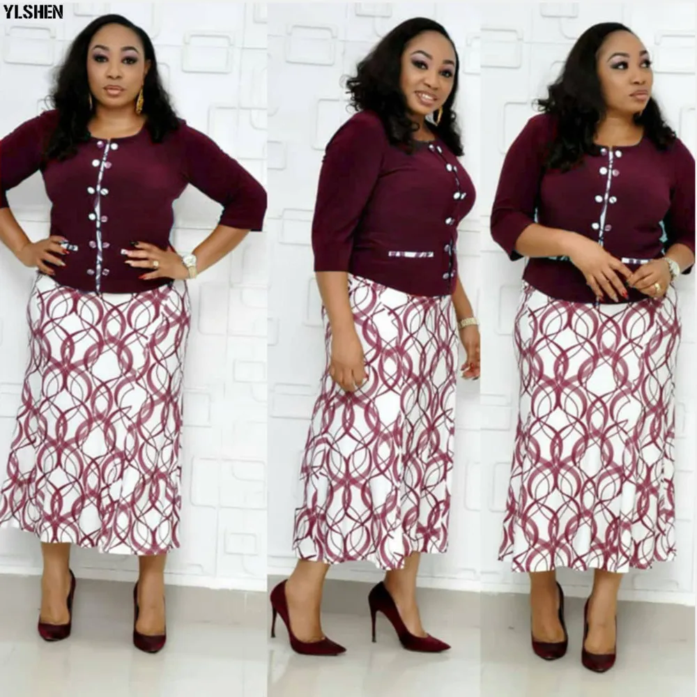 Комплект из 2 предметов рождественские африканские платья для женщин Дашики