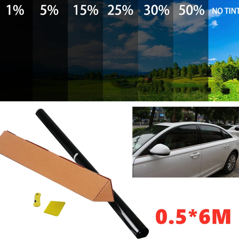 

50cmX6m 1/5/15/25/35 Percent VLT Window Tint Glass Sun Shade Auto Film for Car UV Protector foils Sticker TINTING Solar Films