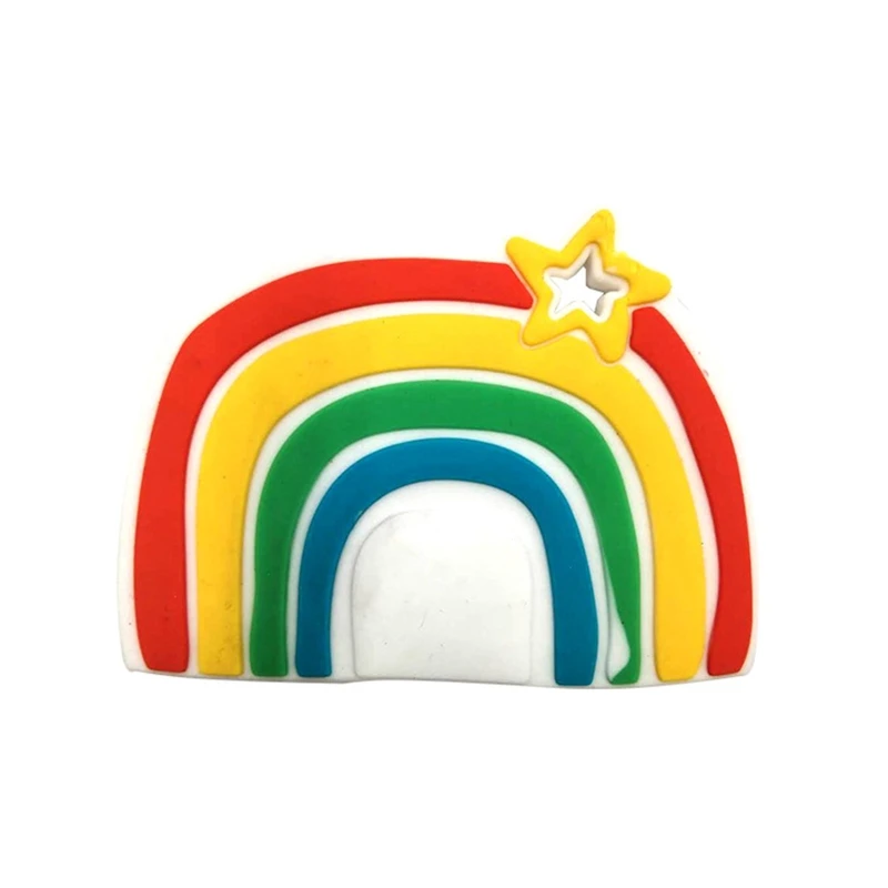 

Cartoon Rainbow Silicone Teether BPA Free Food Grade Silicone Baby Soother Molar