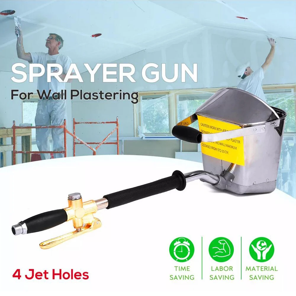 Mortar Cement Spray Guns Handheld Wall Plastering Sprayer Gu