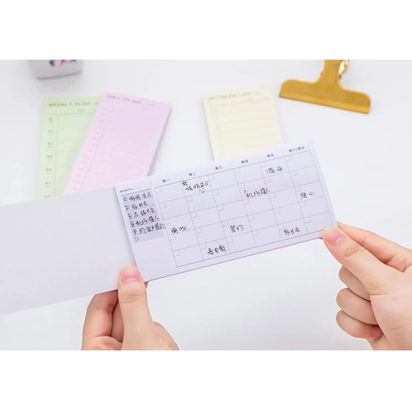 20Packs/lot Cute Day Week Month Plan Detailed List Memo Sticky Pad Notes students gift office school Stationery supplies |