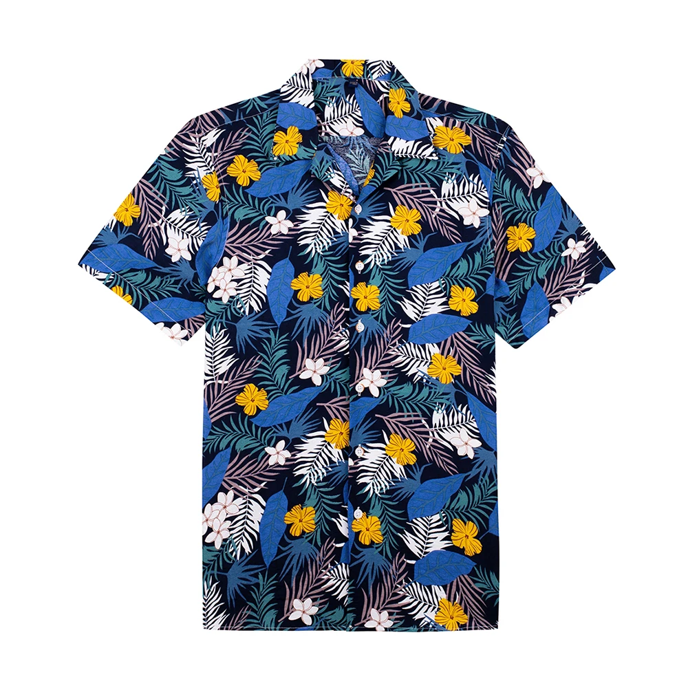 2020 мужские пляжные Гавайские рубашки с коротким рукавом летние хлопковые