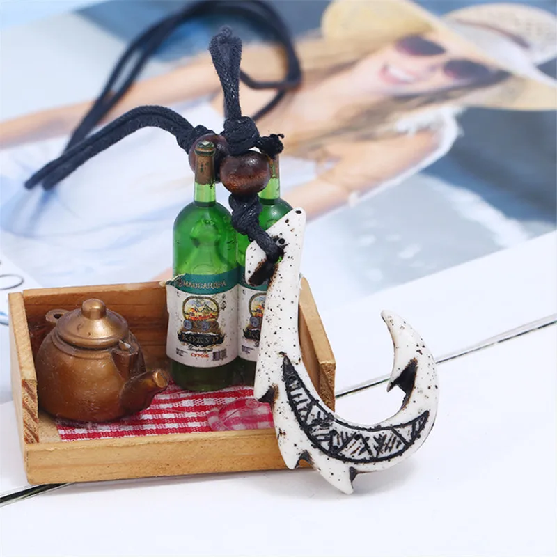 WWLB 1 шт. модная черная Веревка ожерелье в форме кости рыбы Винтажные серьги