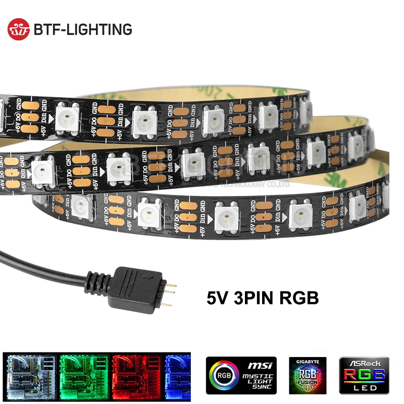 WS2812B адресуемый цифровой светильник Светодиодная лента для ПК MSI 1 м 60 светодиодов