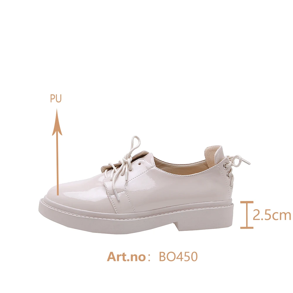 Женские туфли на шнуровке BESCONE удобные нескользящие повседневные плоской