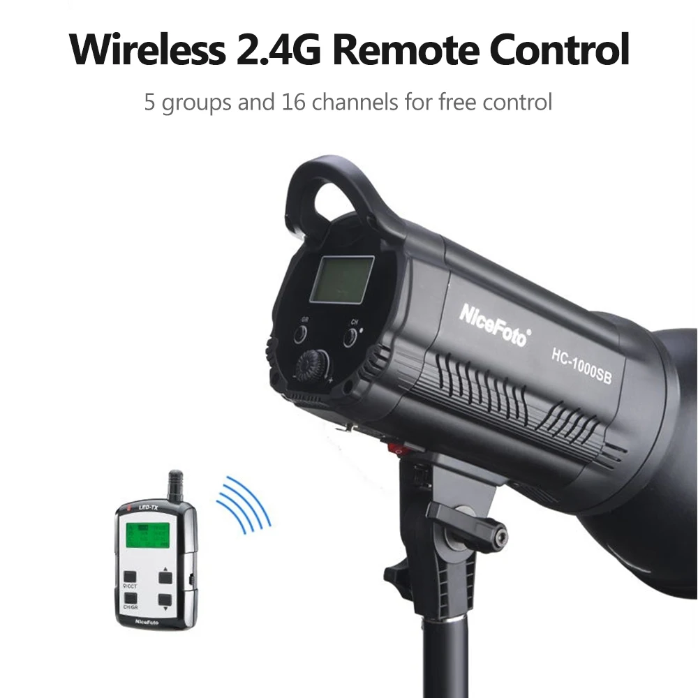 

NiceFoto LED Video Light HC-1000SB Photography Lamp LCD Screen CRI95+ 3200K/5600K Dimmable with Wireless Control Color Filters