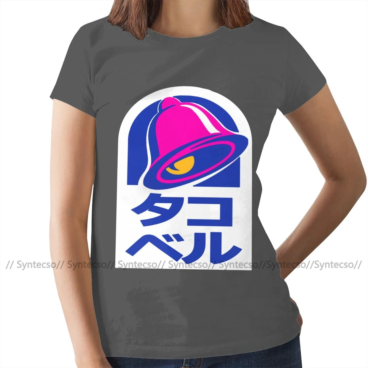 Футболка Hiragana Tako Beru женская модная рубашка с круглым вырезом и графическим