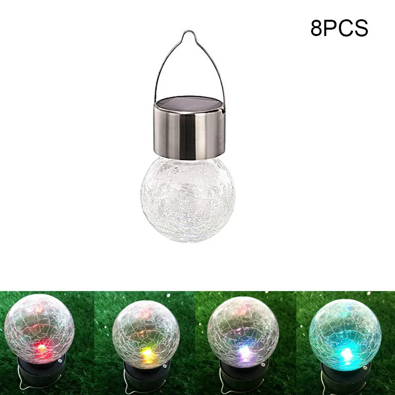 

LED Hanging Light Lamp Glass Globe Ball Solar Powerd For Courtyard Lawn Garden L23