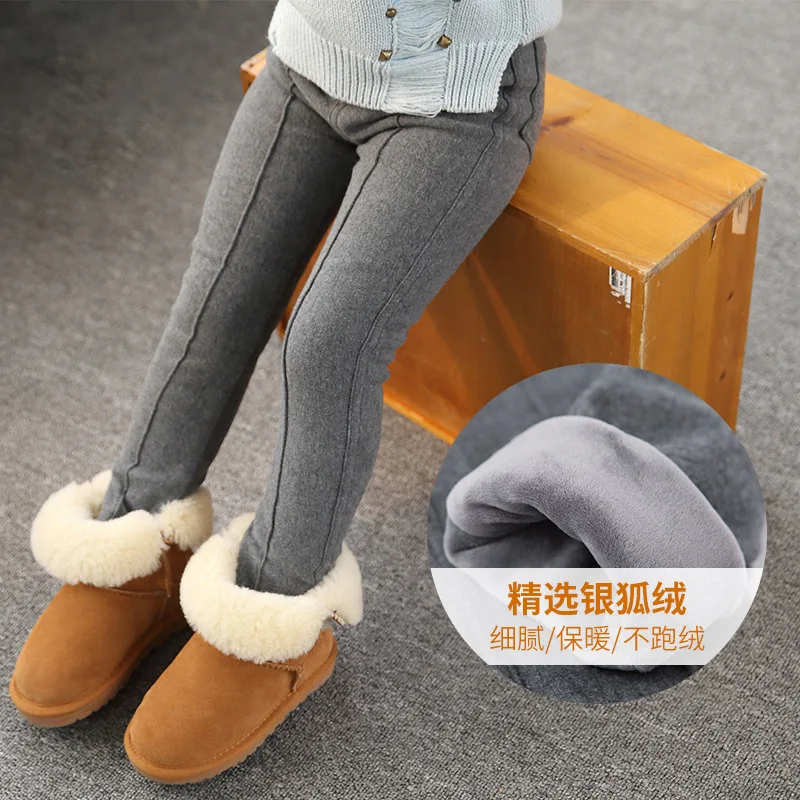 Autumn Winter Baby Girls Leggings Fleece Warm For Girl Fashion Kids Pants Clothing 3-10 Year | Мать и ребенок