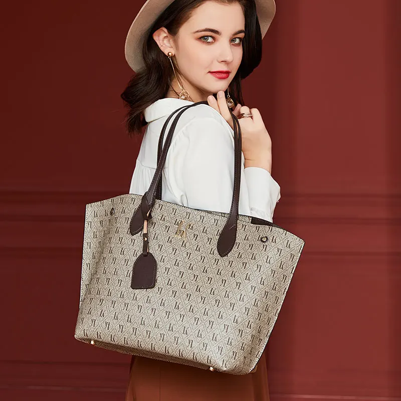 Роскошная большая Повседневная Сумка тоут на плечо с большими карманами