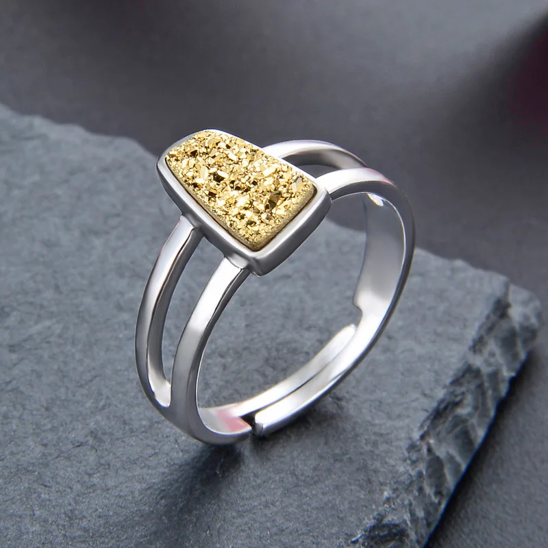 925 стерлингового серебра роскошный женский нерегулярные желтого цвета с