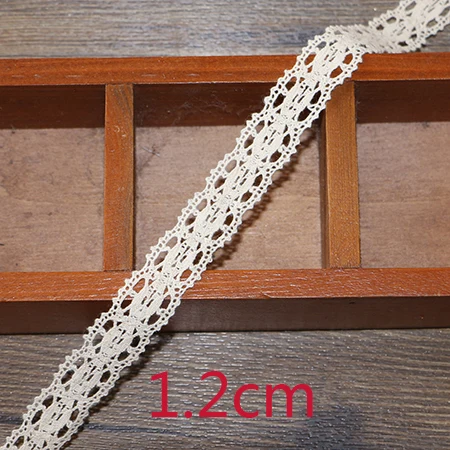 1.2cm 5yards 2-6 см, 5 ярдов, бежевое кружево высокого качества, хлопковое кружево, шитье, домашний интерьер, аксессуары для одежды, материал для рукоделия - Цвет: 1.2cm 5yards