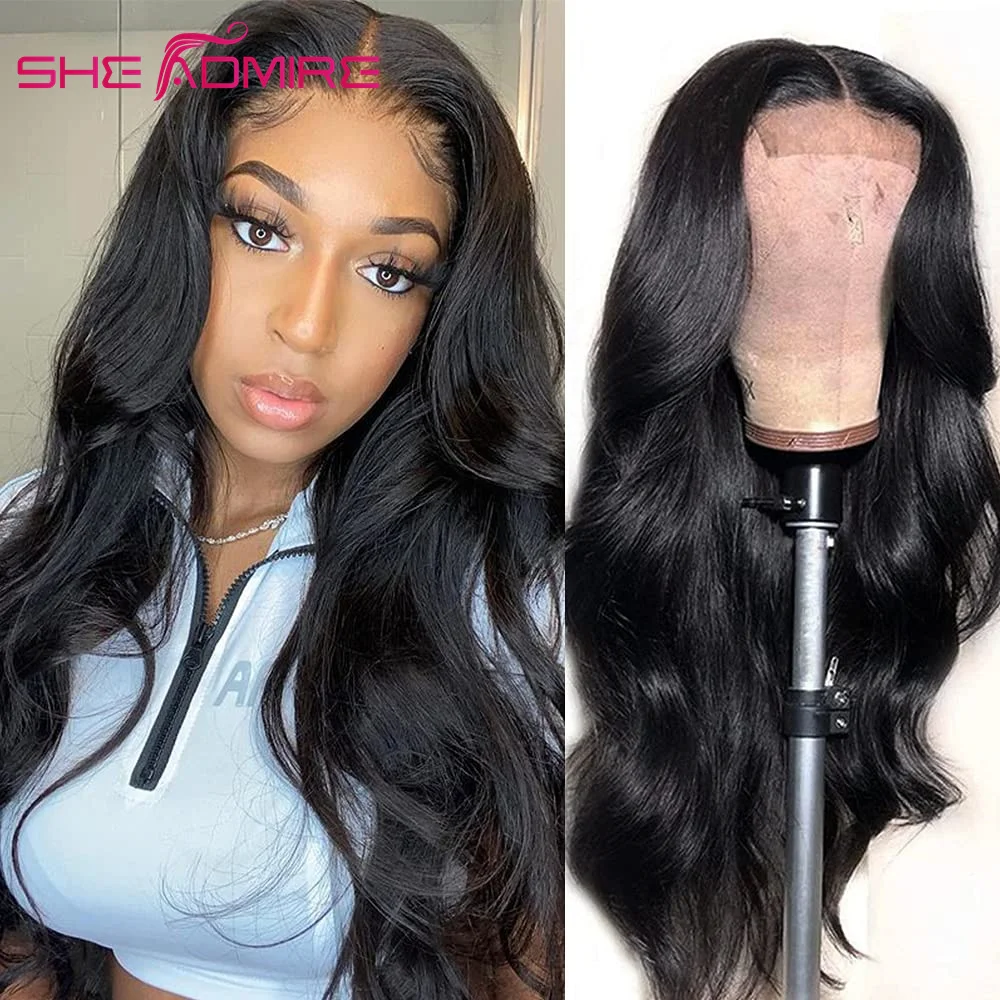 Body Wave Wig Long 4x4 Lace Closure Wig Indian Wig Sale She Admire Glueless HD Transparent Lace Human Hair Wigs For Black Women