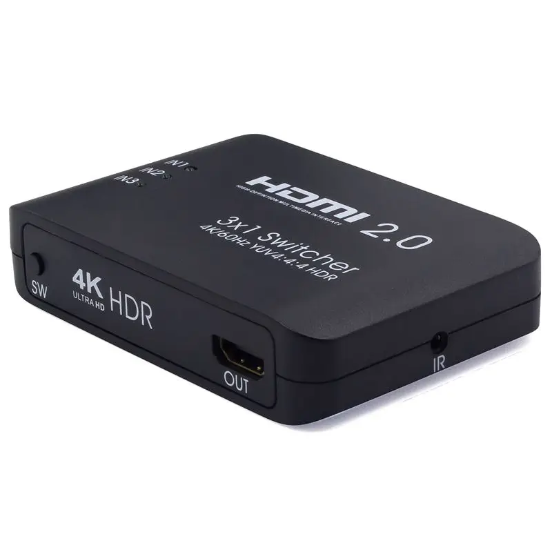 AAAE Top-3x1 HDMI Switch Switcher 4K 60Hz 4:4:4 UHD HDR HDCP 2.2 CEC 18Gbps Ultra Slim | Электроника