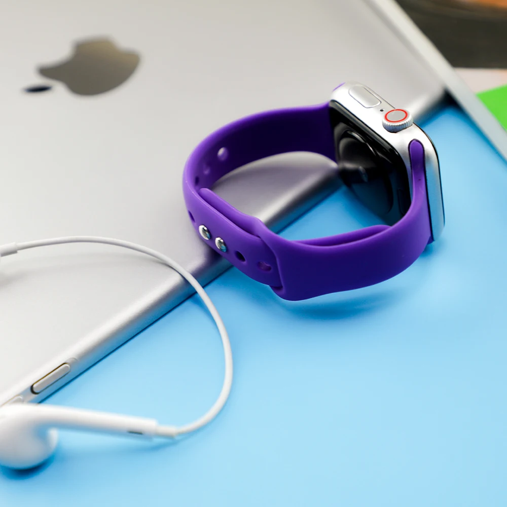 Силиконовый ремешок для Apple Watch band 42 мм/38 мм iwatch 5 Band 44 мм/40 спортивный браслет