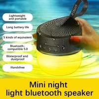portable wireless multi function speaker mini player colorful led ambient night light bluetooth compatible bedside table lamp