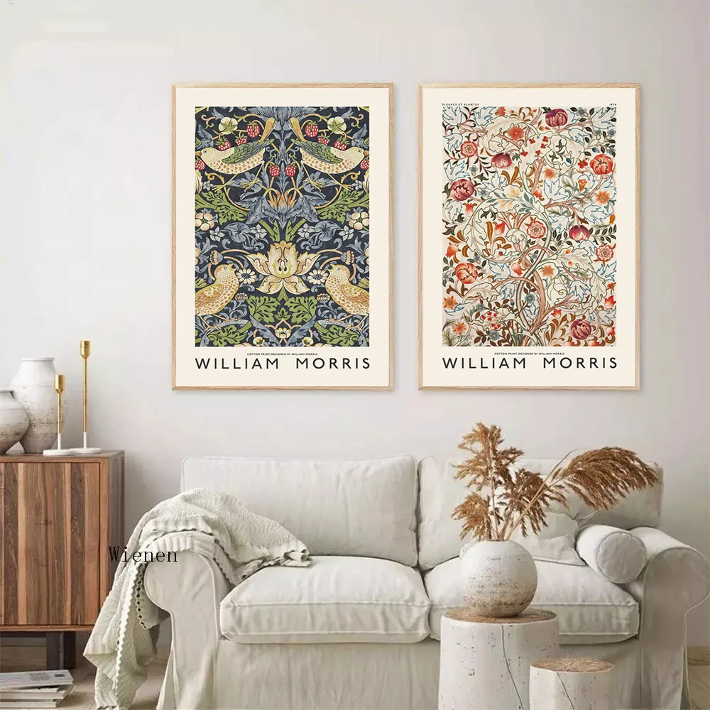 Винтажные выставочные постеры Картина на холсте Вильям Морриса с изображением