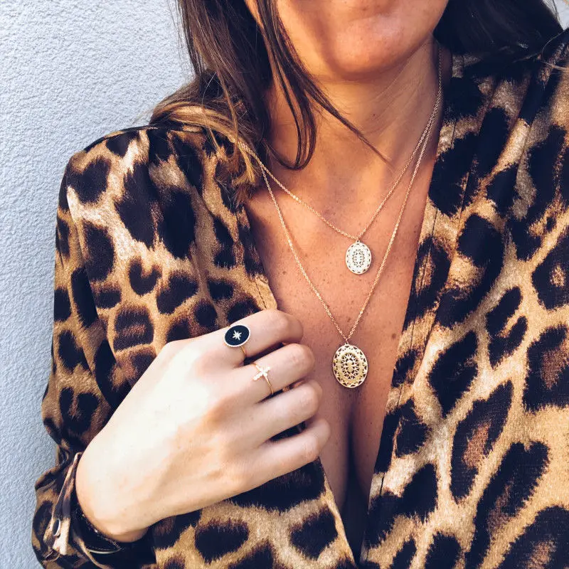 

Women Tops Spring Autumn Leopard Printed Tops Ladies Sexy Deep V Neck Long Sleeve T-shirts Blouses New