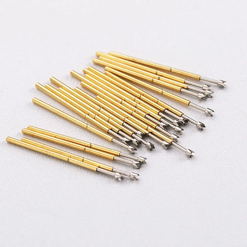 

Hot Sale 100 / Package Electronic Tool Metal Probe Length 16.55mm Crown Test Probe P50-Q2 Nickel Plated Test Pin Spring Thimble