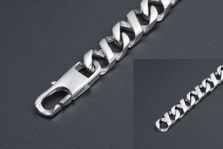 Мужской браслет из нержавеющей стали ширина тяжелого браслета 6 мм длина 8 дюймов