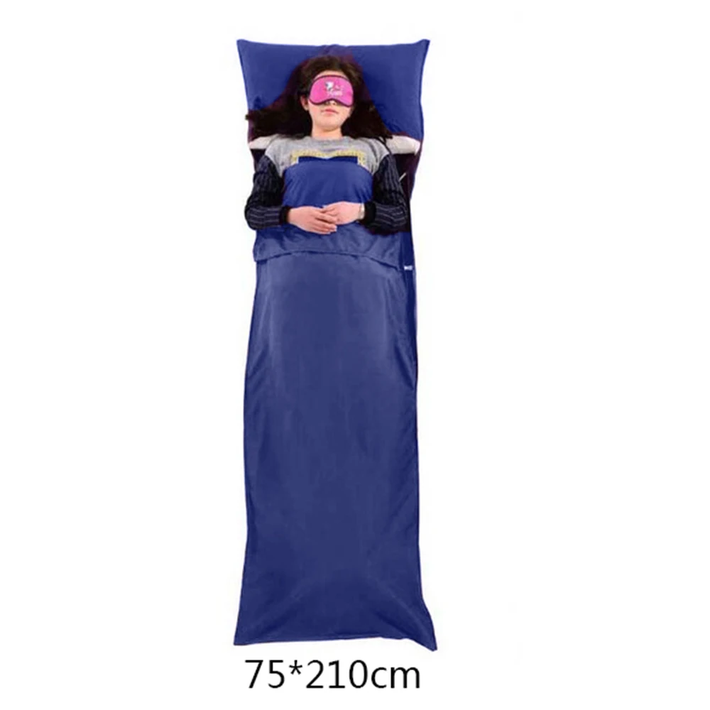 Blue 75x210cm 75/110 см x 210 см Сверхлегкий для использования на открытом воздухе, спальный мешок для кемпинга и Пеший туризм мешок вкладыш Портативный складные дорожные сумки - Цвет: Blue 75x210cm