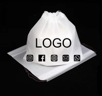 50pcs drawstring waterproof packaging wedding party candy gift wrapping custom print logo clothes storage bag shoes pouch