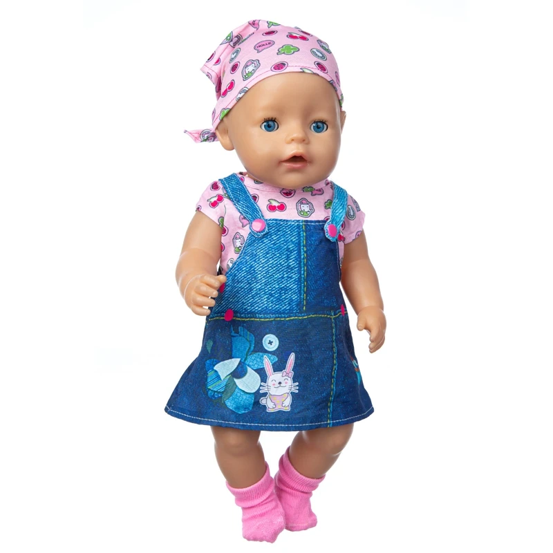 

2021 Born New Baby Fit 17 Inch 43cm Doll Clothes Doll 4-piece Set of Hat Jacket Pants Clothes Accessories For Baby Birthday Gift
