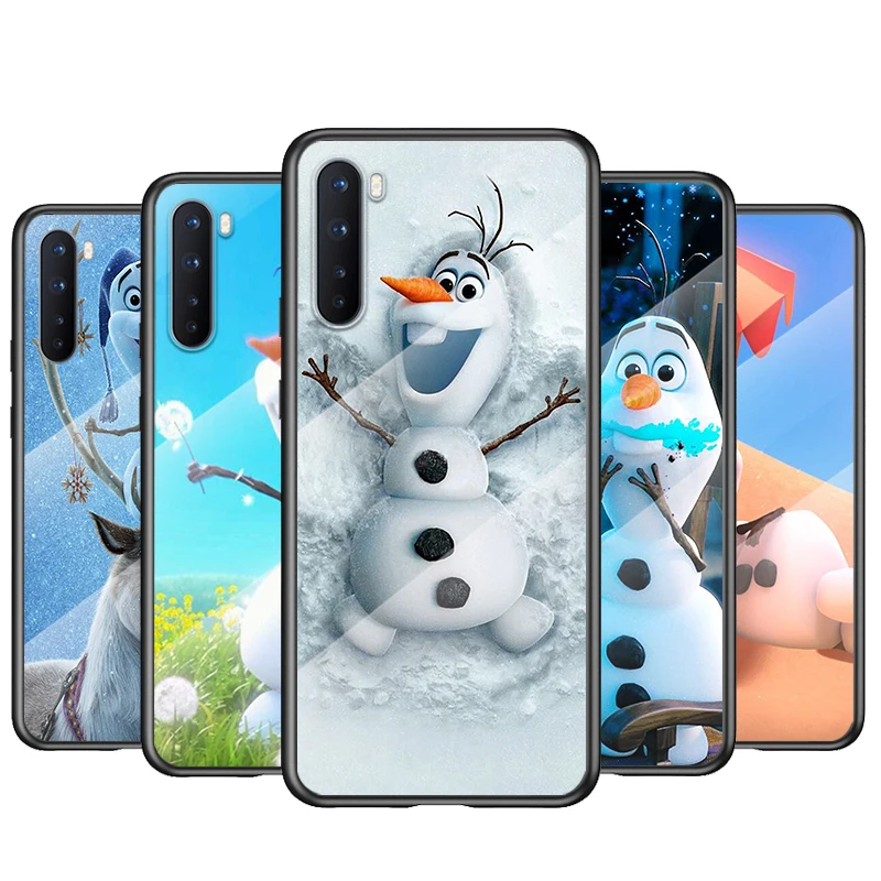 

Tempered Glass Cover Luxury Shell Disney Frozen Olaf For Oneplus 9R 9 8T 8 Nord Z 7T 7 Pro 5G Shockproof Phone Case