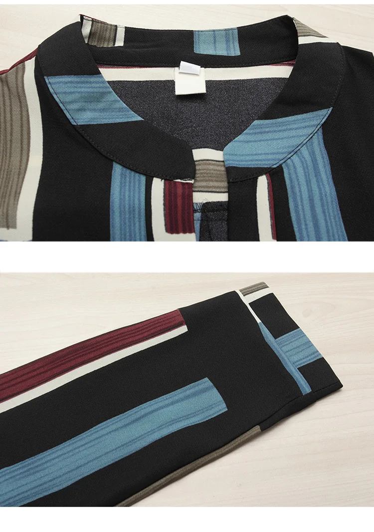 Новый весенний осенний Женский комплект из 2 предметов шифоновая рубашка и