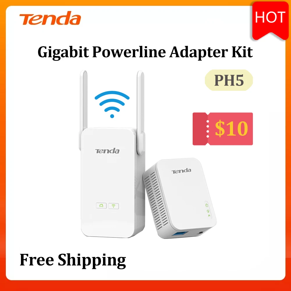Wi Fi адаптер Tenda PH5 AV1000 1000 Мбит/с 2 4 ГГц|Сетевые адаптеры c передачей данных по