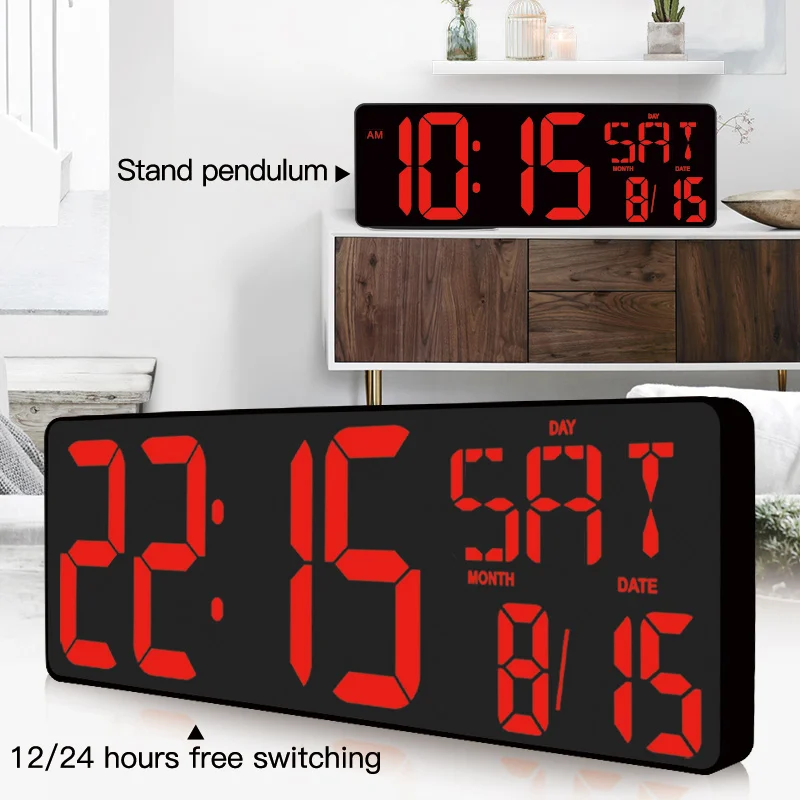 

Новинка! Большие светодиодсветодиодный электрические настенные часы с термометром, дисплей даты, регулировка яркости светодиодный светод...