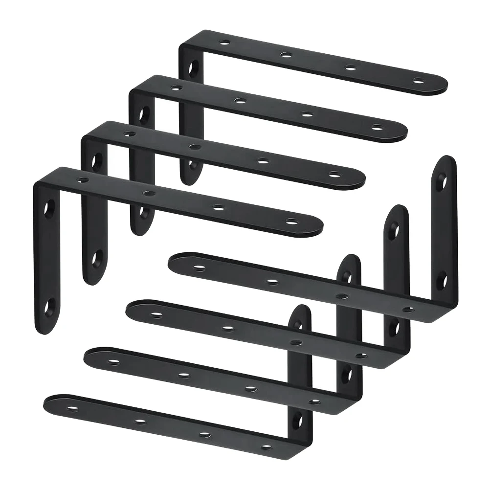 

8 Pcs L Brackets for Shelves Decorative Corner Brace Joint Right Angle Bracket Wall Hanging Bracket with Screws,5x 3inch