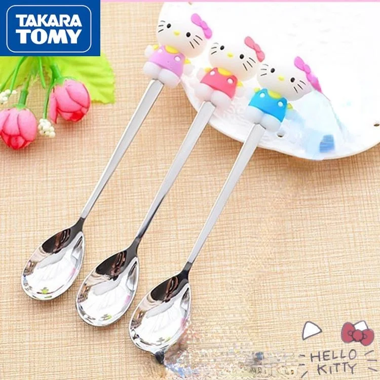 

TAKARA TOMY Fashion Cartoon Hello Kitty 304 Stainless Steel Spoon Environmental Exquisite Creative Stirring Spoon
