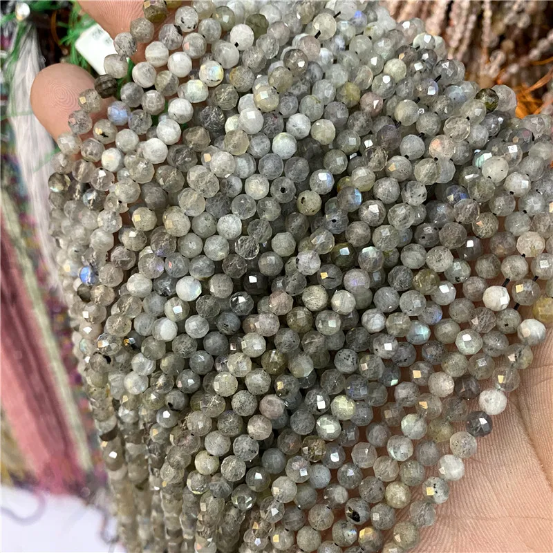

Small Faceted Natural Green Labradorites 2/3 MM Bulk Lot Tiny Spacer Stand Bead For DIY Making Jewelry Earings Necklace Bracelet