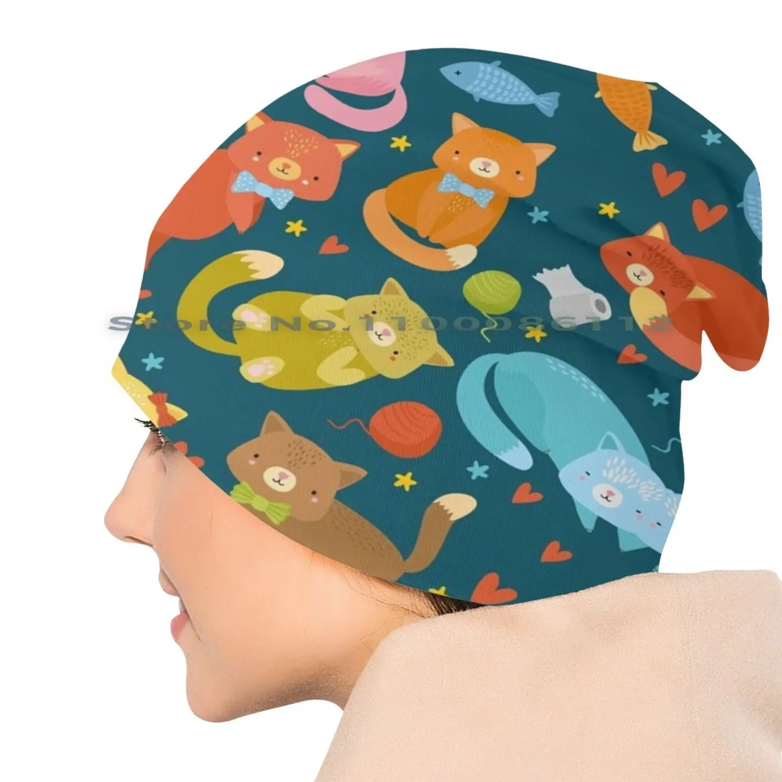 Шапочки для кошек вязаная шапка многоразовая рта пыли здоровья многоразового