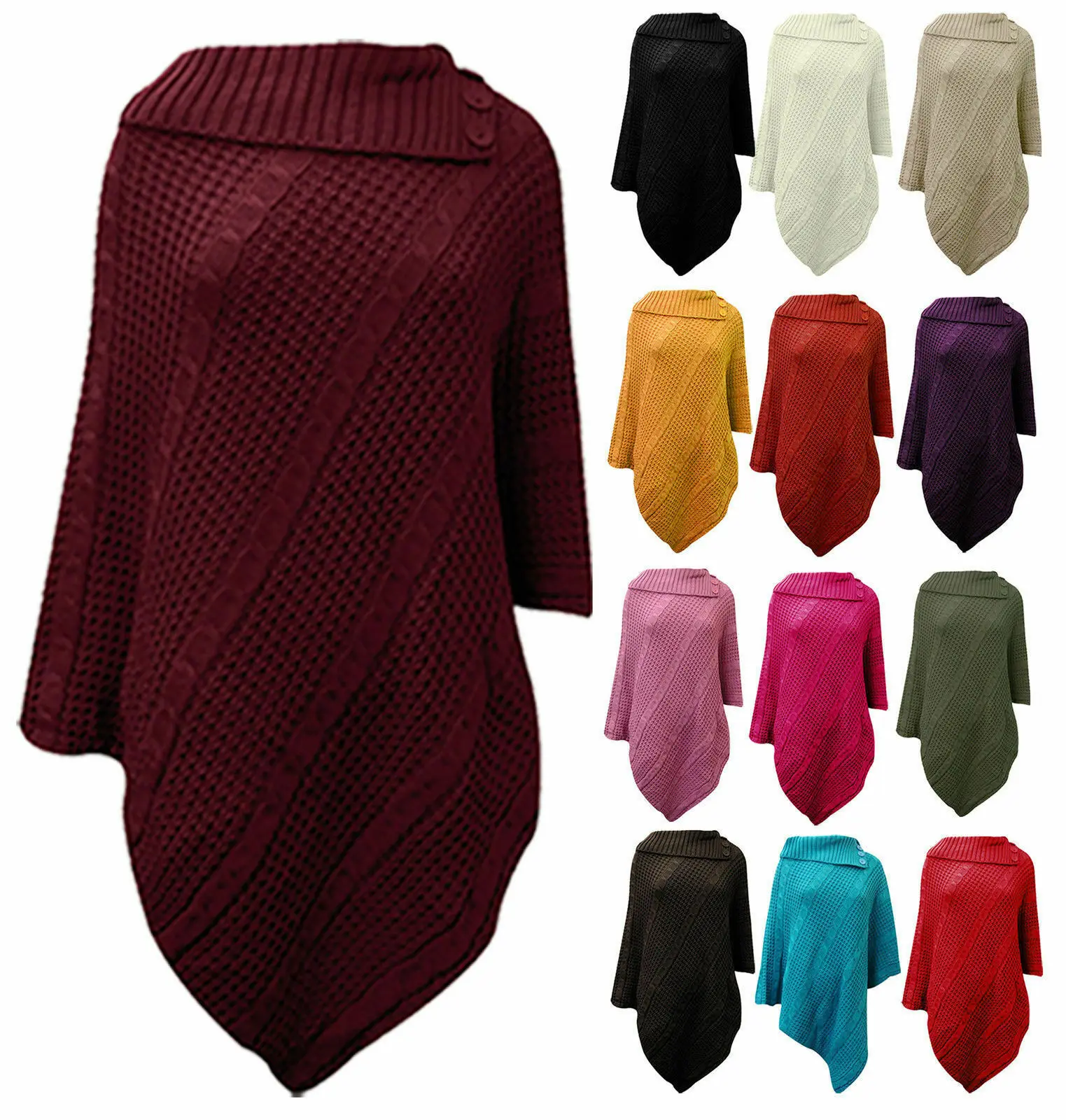 

Новинка, Женский вязаный свитер-пончо, джемпер, верхняя одежда стандарта Великобритании, подходит всем