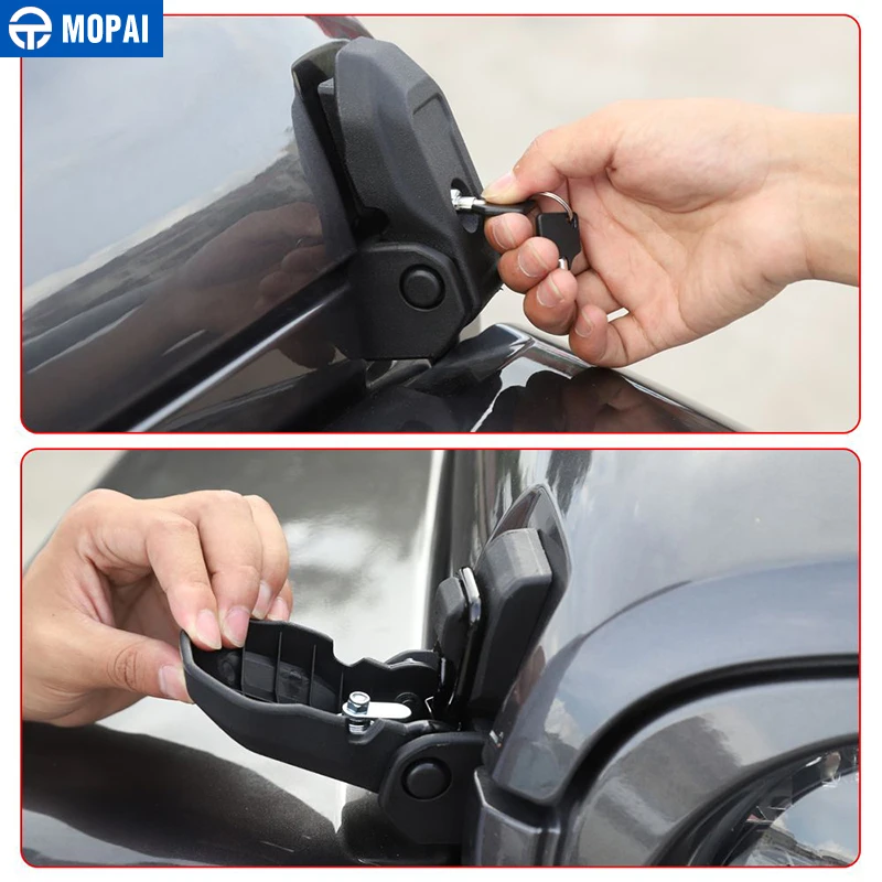 MOPAI замки капот для Jeep WranglerJL автомобильный двигатель капот защелка с ключом замок комплект аксессуары для Jeep Wrangler JL
