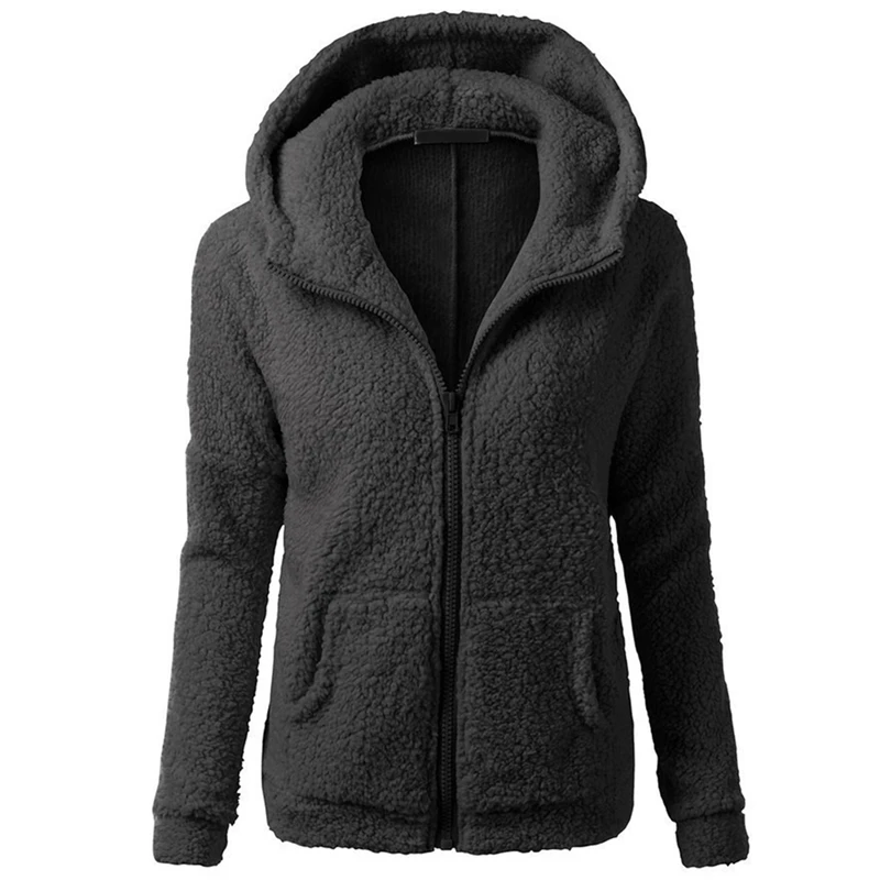 Зимняя женская куртка Тедди длинная с капюшоном Толстая теплая меховая флисовая