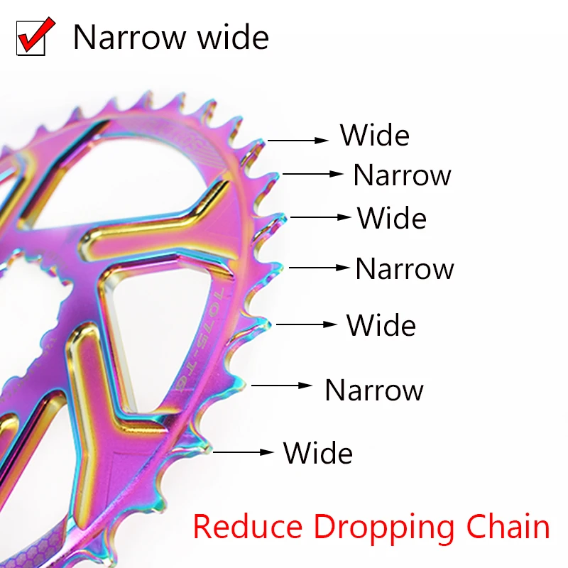 MTB GXP цепное кольцо Радуга смещение 3 мм узкий широкий Алюминиевый велосипед