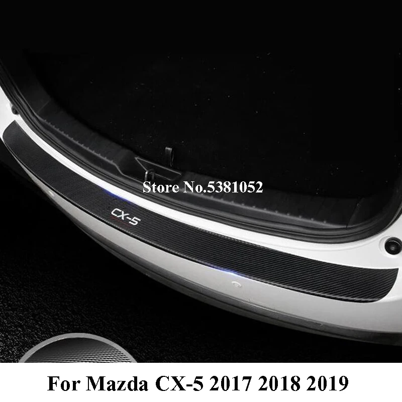 

Carbon Fiber PU Leather Rear Bumper Protector For Mazda CX5 2016 2017 2019 2020 2021 2022 Accessories Door Sill Plate Cover Trim