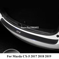 carbon fiber pu leather rear bumper protector for mazda cx5 2016 2017 2019 2020 2021 2022 accessories door sill plate cover trim