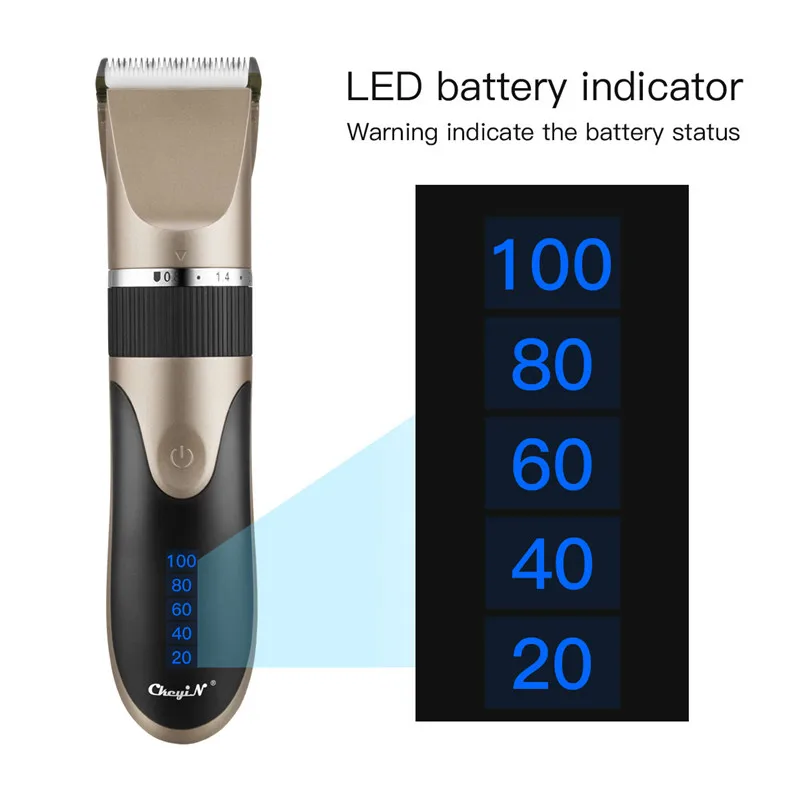 

Professional Hair Trimmer Electric Men Hair Clipper Low Noise USB Rechargeable Haircut Ceramic Blade Barber Machine for Kids