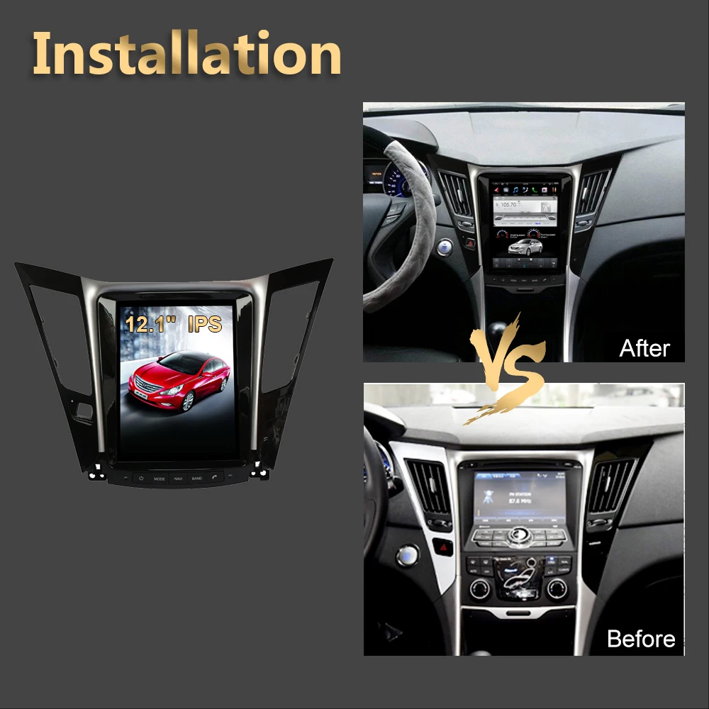 10 4 дюймовый экран в стиле Tesla Android 9 0 автомобильный GPS навигатор для HYUNDAI SONATA 2012 2014