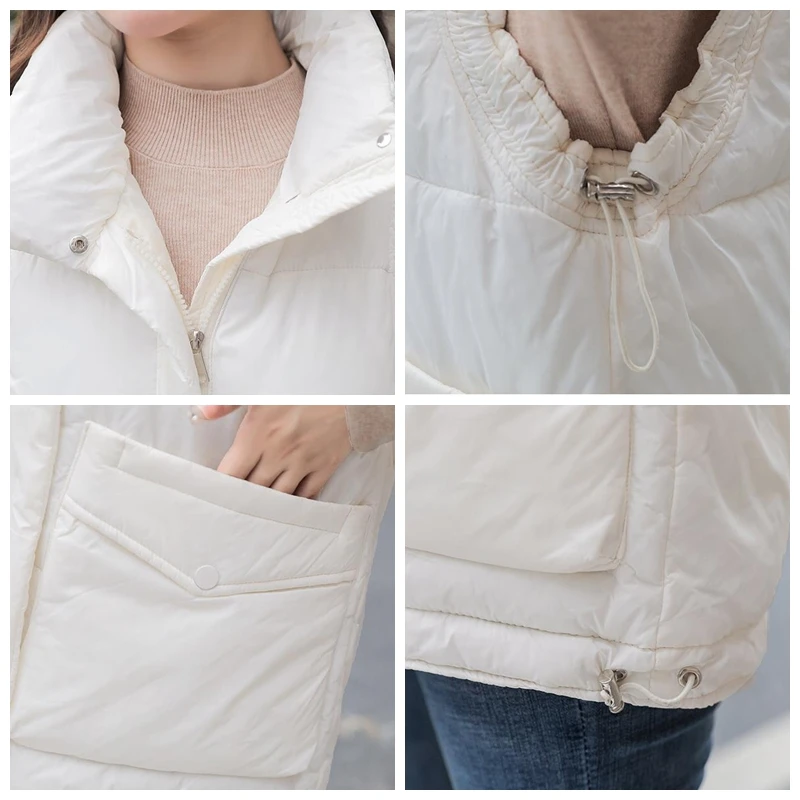 

Short Down Cotton Vest Female 2021 Autumn Winter New Korean Style Stand Collar Wild Vest Loose Casual Fashion Women's Jacket