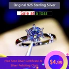 Женское кольцо из серебра 925 пробы, с сертификатом, 1 карат