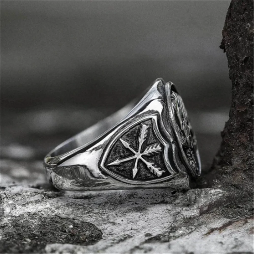 

New Trend Hobo Brave Skull Retro Punk Rings Men Mexican Lndian Motorcycle Hip-Hop Style Coin Ring Holiday Gift Wholesale