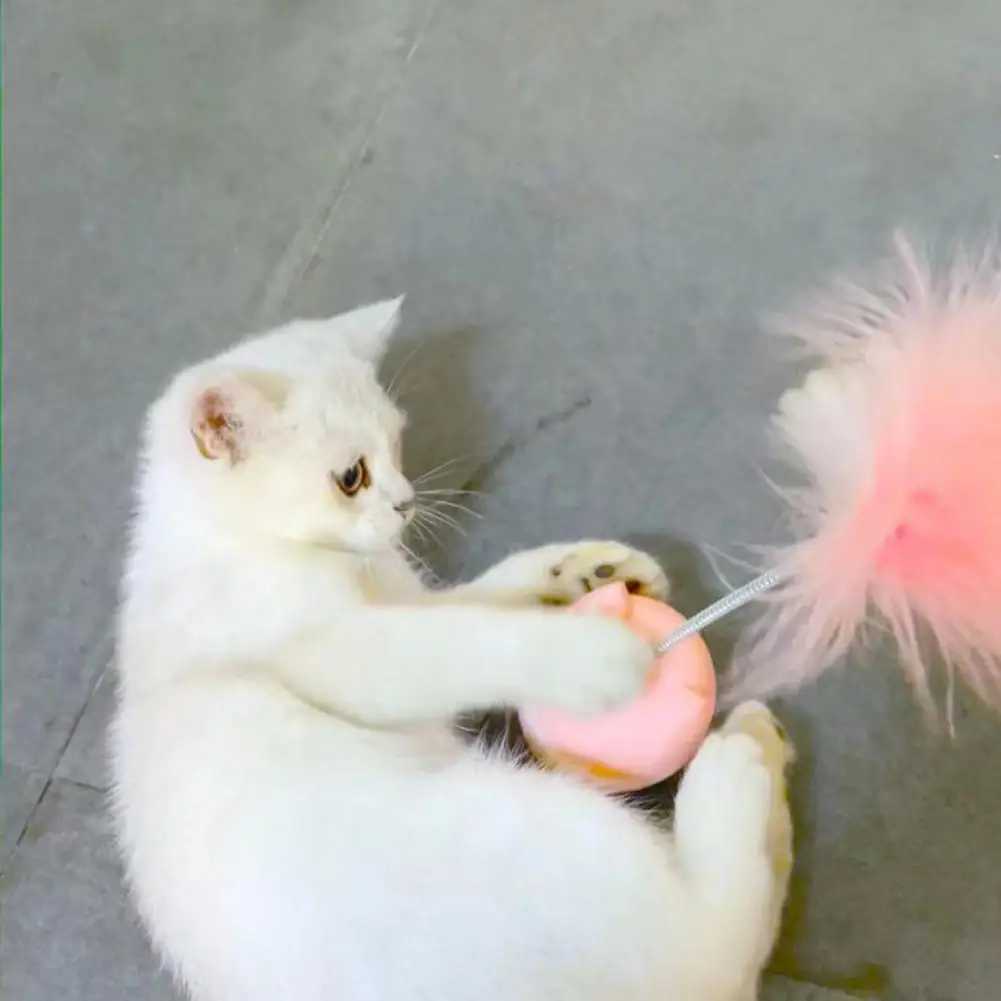 1 Набор игрушка в форме головы кошки перо 2 цвета | Дом и сад