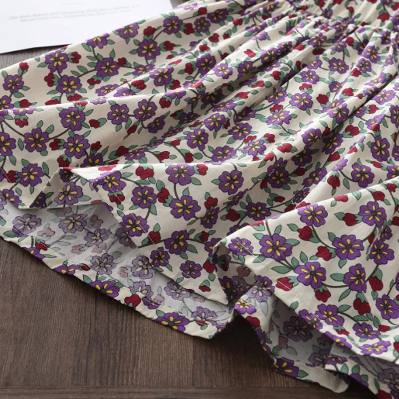 

Menoea Baby Girls Flowers Dress 2021 Summer Kids Casual Floral Flower Printing Holiday Style Princess Children Clothing