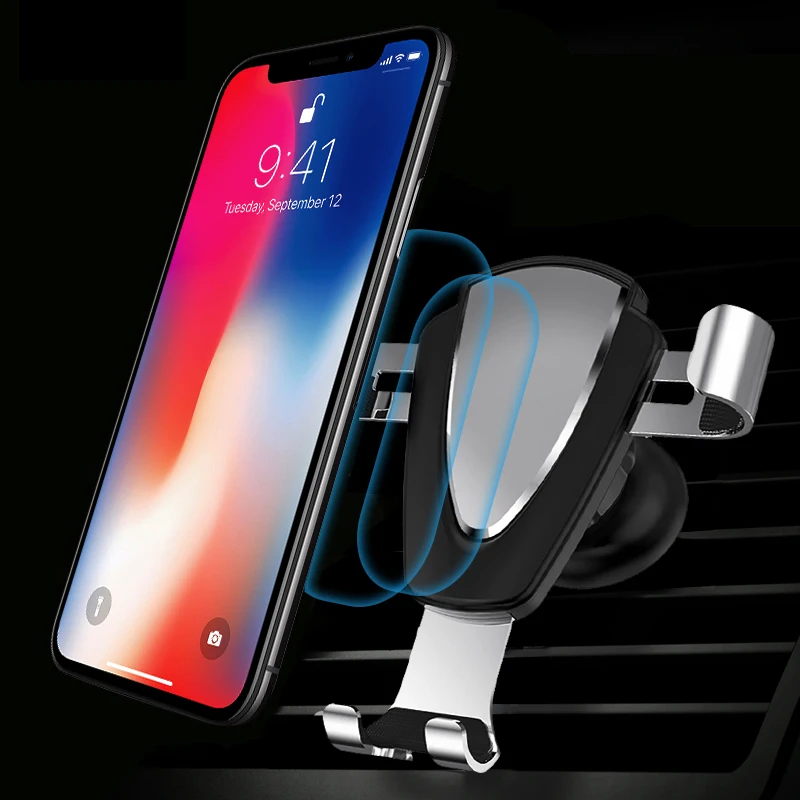 Универсальный автомобильный держатель для телефона для iPhone samsung huawei автомобильное крепление сотового телефона с вентиляционным отверстием металлический гравитационный держатель мобильного телефона Z2